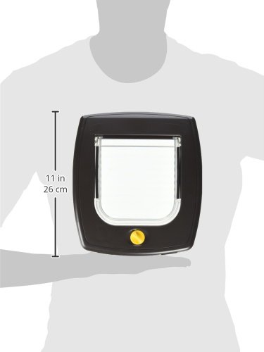 Cat Door Swing 3" w/ 4-Way Locking System | Universal Pet Door in Brown for Interior & Exterior Use Ideal for Small Cats & Dogs Up to 12 Pounds | 1-Year Manufacturer's Warranty - Image 6