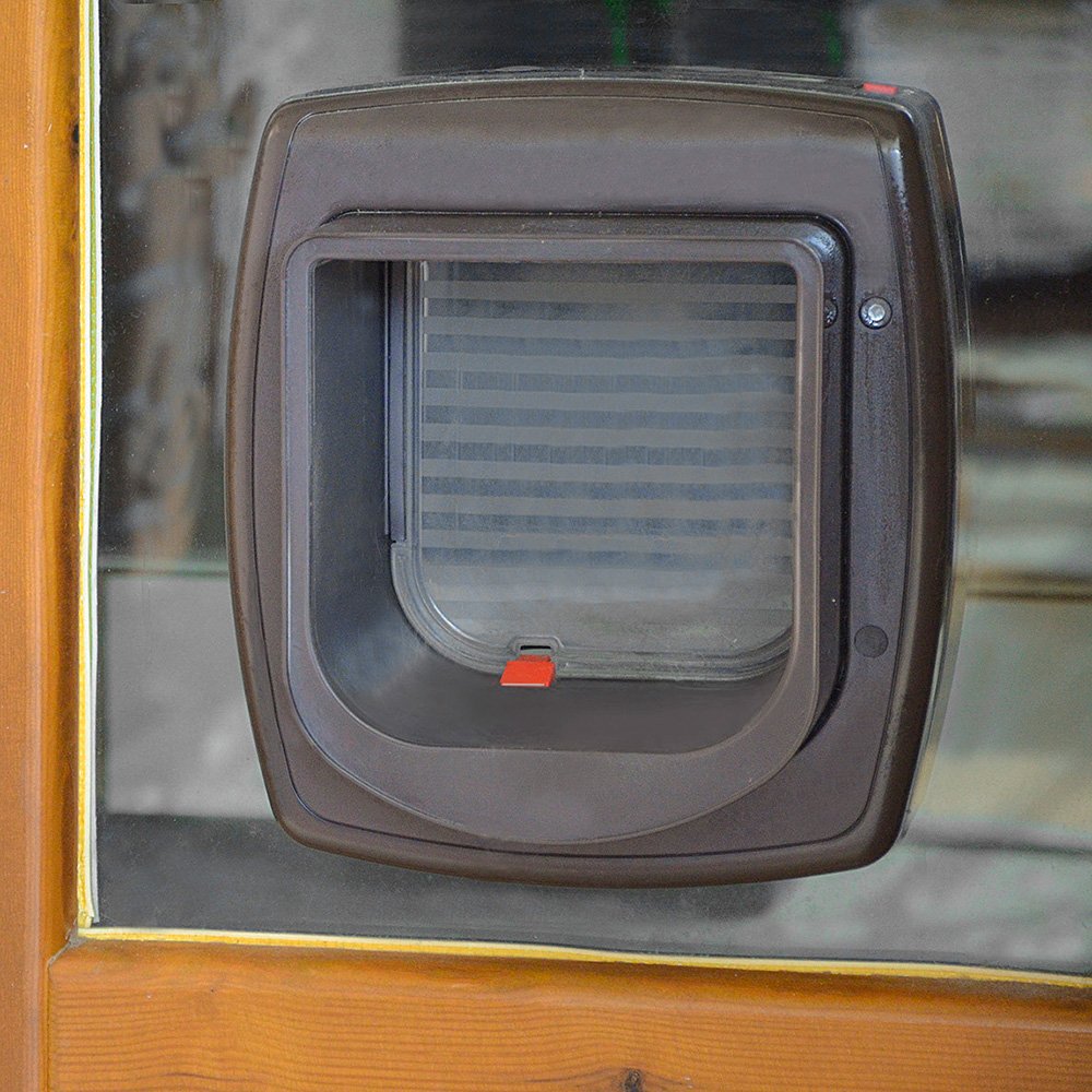 Ferplast Cat Door with Microchip Swing Microchip, One Size/8.86 x 6.38 x h 9.92", Brown - Image 4