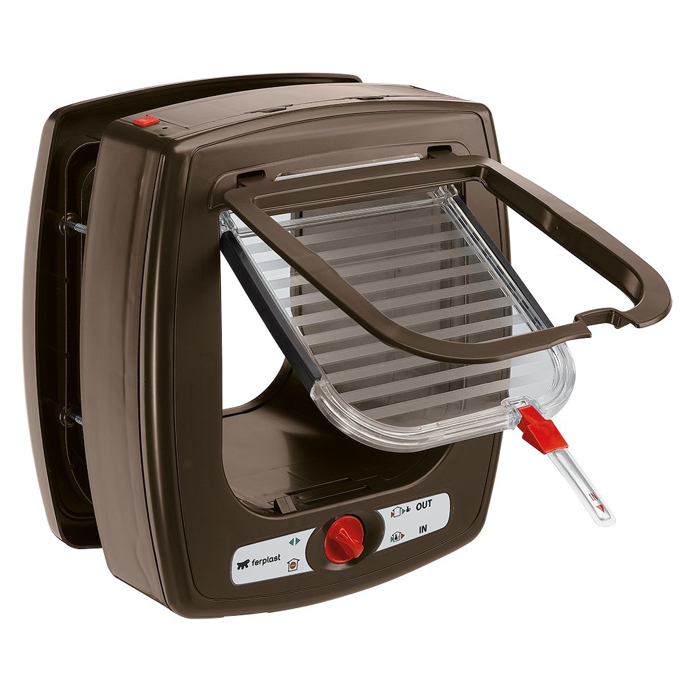 Ferplast Cat Door with Microchip Swing Microchip, One Size/8.86 x 6.38 x h 9.92", Brown - Image 6