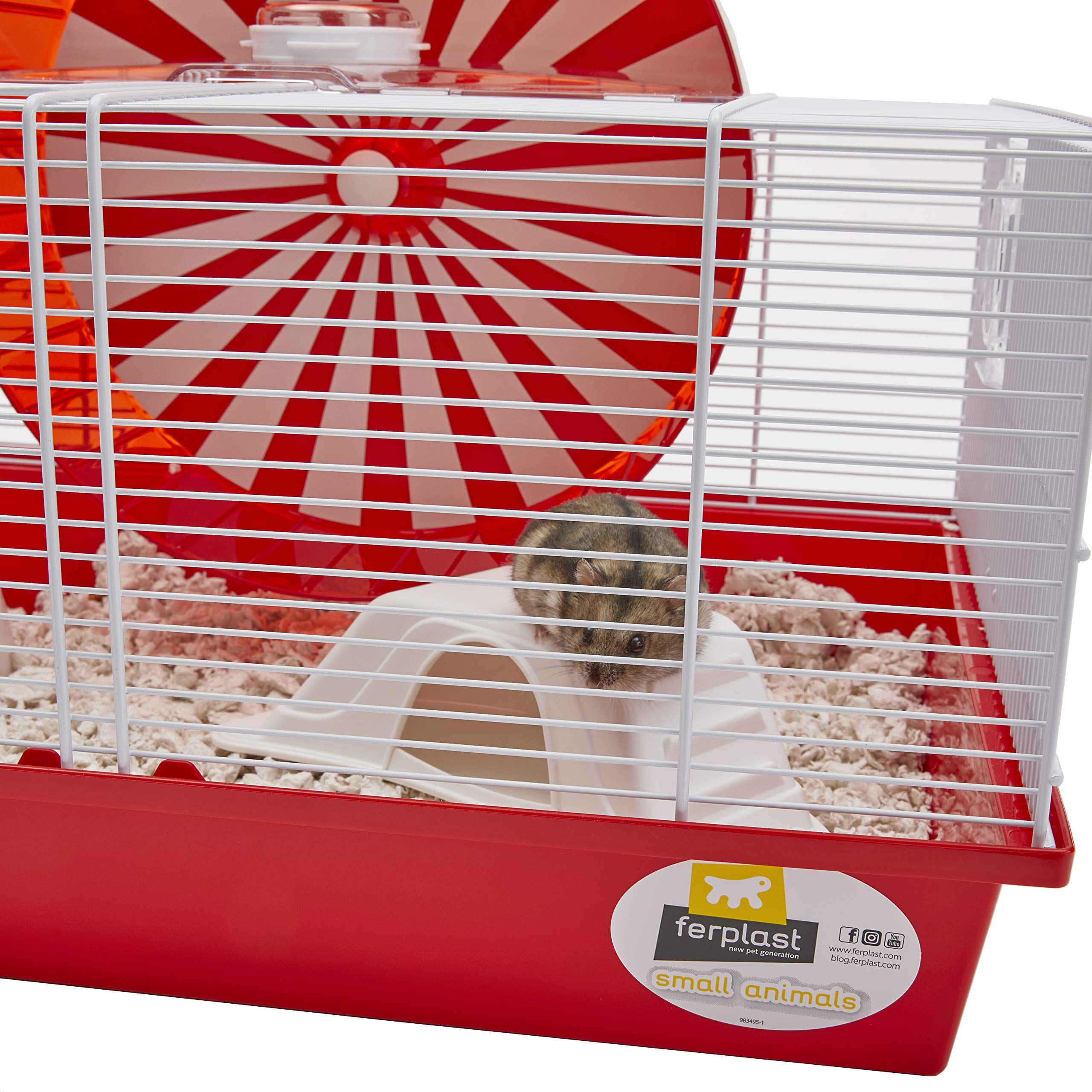 Ferplast "Coney Island Theme Modular Hamster Cage Featuring XXL 11.75-Inch Diameter Exercise Wheel, Includes All Accessories, 19.7L x 13.8W x 9.8H Inches, - Image 5