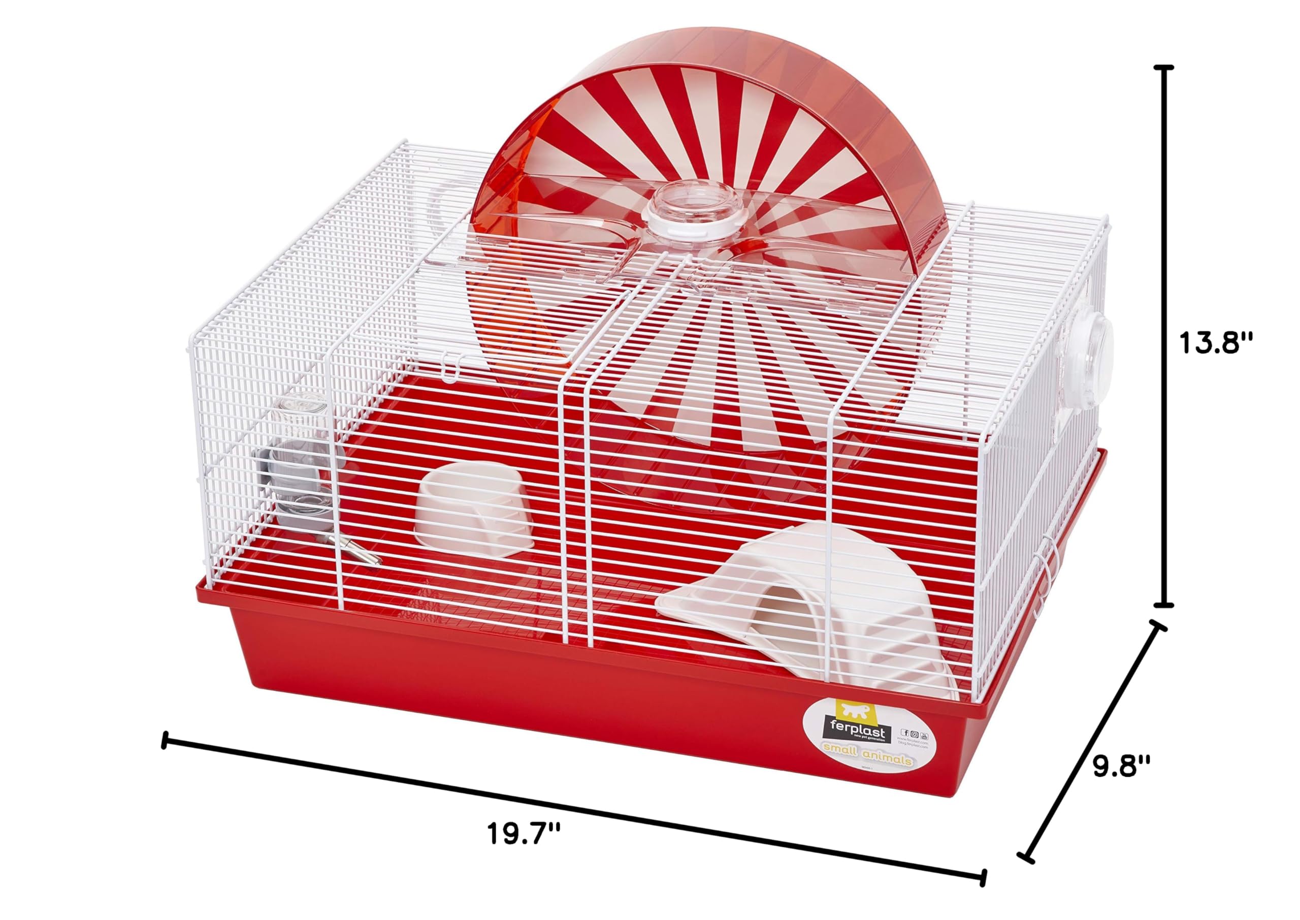 Ferplast "Coney Island Theme Modular Hamster Cage Featuring XXL 11.75-Inch Diameter Exercise Wheel, Includes All Accessories, 19.7L x 13.8W x 9.8H Inches, - Image 8