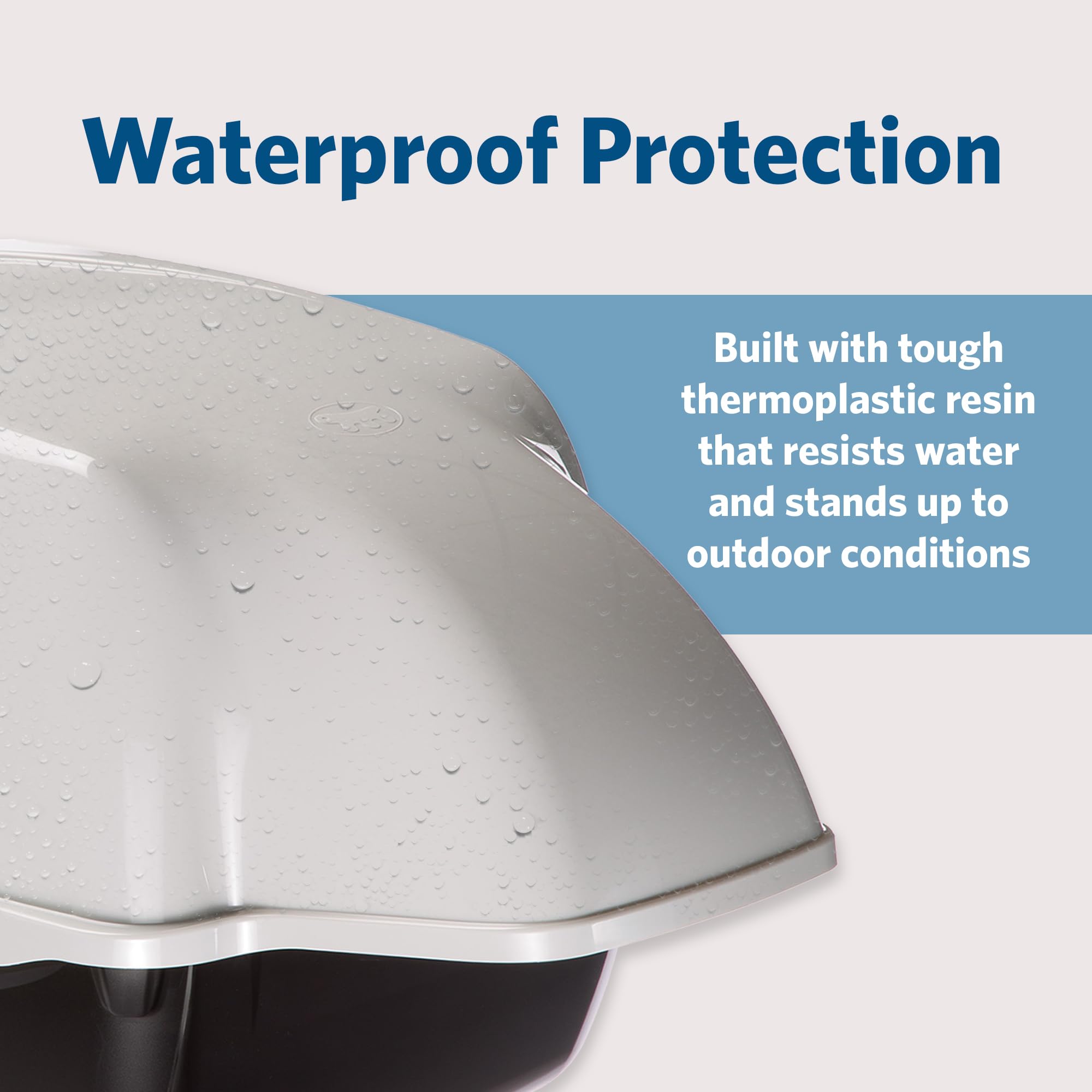 Ferplast Cosmic Outdoor Cat Litter Box - Waterproof Dog-Proof Cat Toilet with Tunnel Entry, High-Sided Base for Litter Containment, Easy-Clean Design, Durable Thermoplastic Resin in Black - Image 3