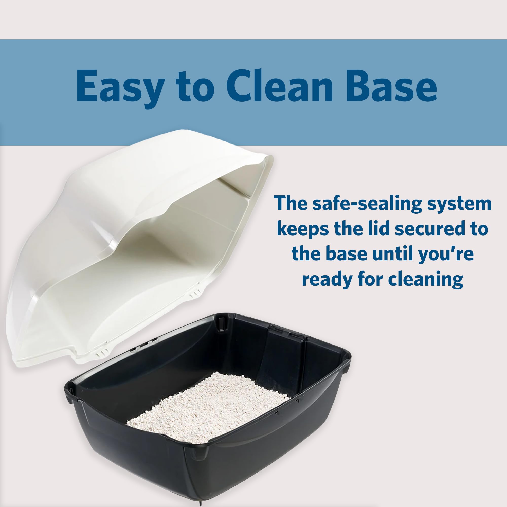 Ferplast Cosmic Outdoor Cat Litter Box - Waterproof Dog-Proof Cat Toilet with Tunnel Entry, High-Sided Base for Litter Containment, Easy-Clean Design, Durable Thermoplastic Resin in Black - Image 4