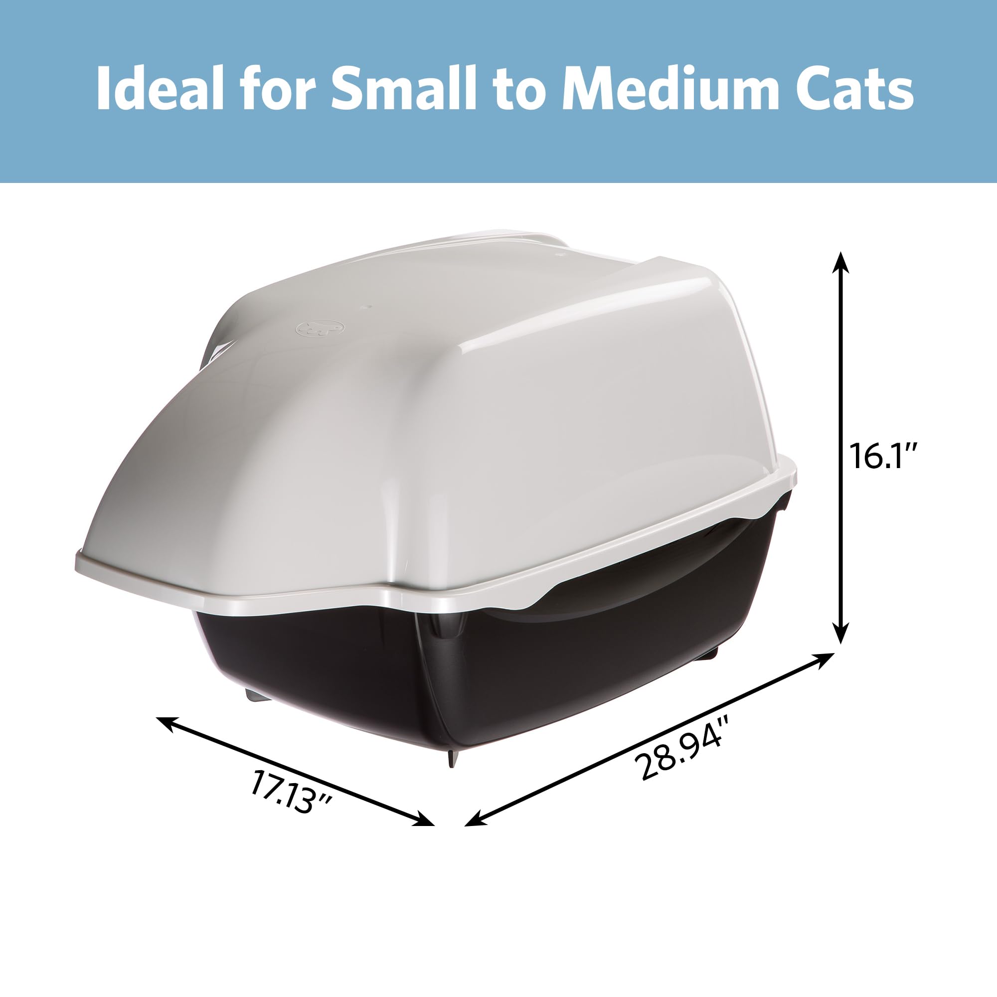 Ferplast Cosmic Outdoor Cat Litter Box - Waterproof Dog-Proof Cat Toilet with Tunnel Entry, High-Sided Base for Litter Containment, Easy-Clean Design, Durable Thermoplastic Resin in Black - Image 5