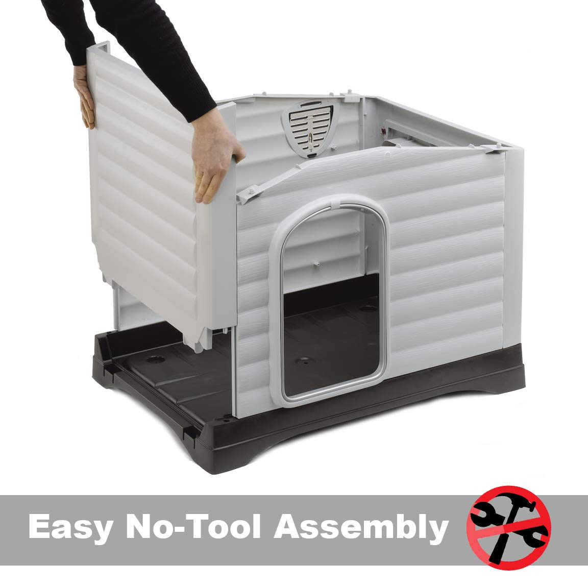 Ferplast Dog Kennel, Gray, 37.4 x 25.98 x 26.77", (87257099) - Image 6