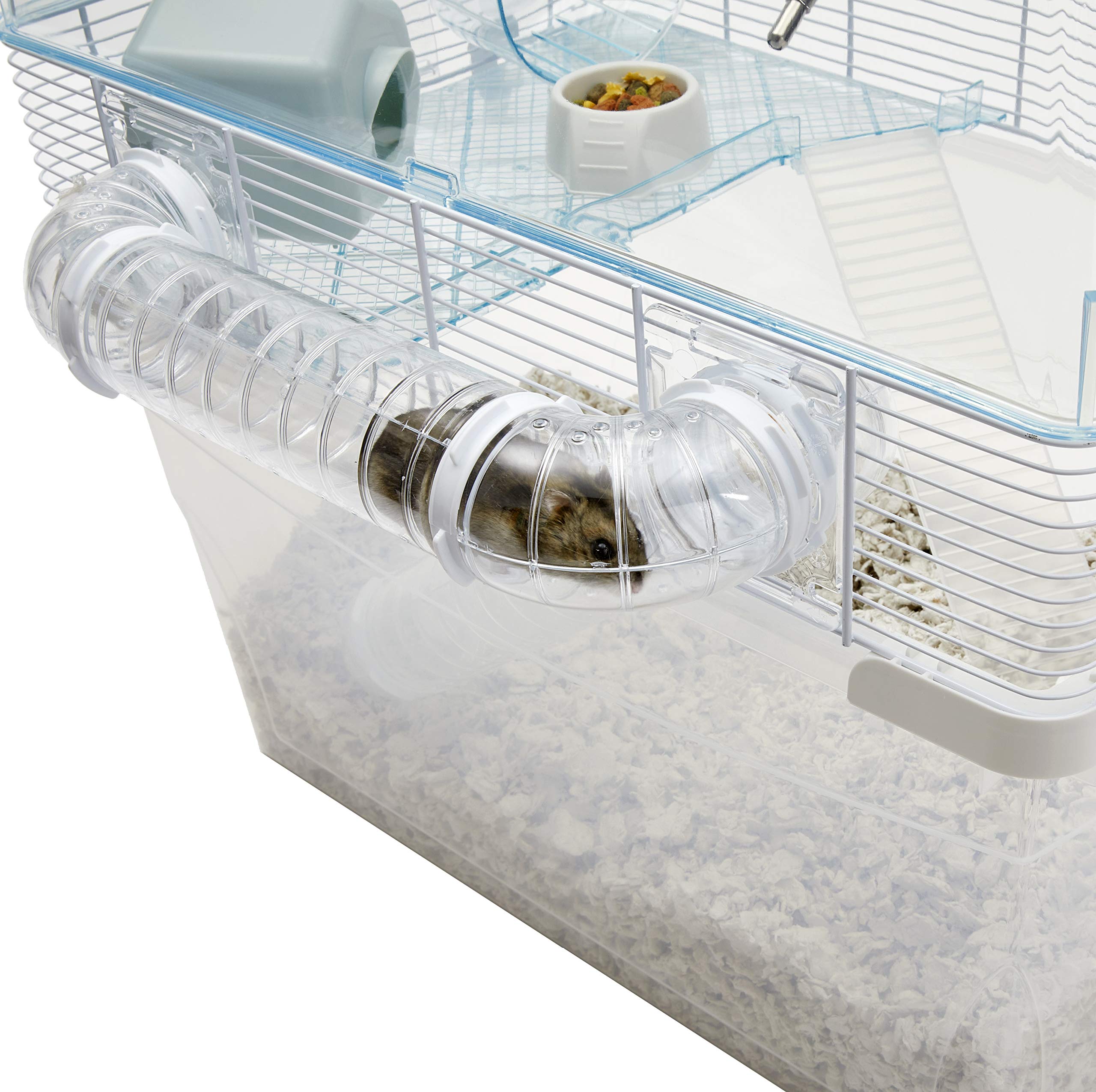 Ferplast Duna Space Hamster Cage, Extra-Deep 11.5-Inch Base Promotes Instinctual Burrowing While Containing Litter & Debris, Includes All Accessories and Play Tunnels, 22.6L x 18.7W x 21.5 Inches - Image 11