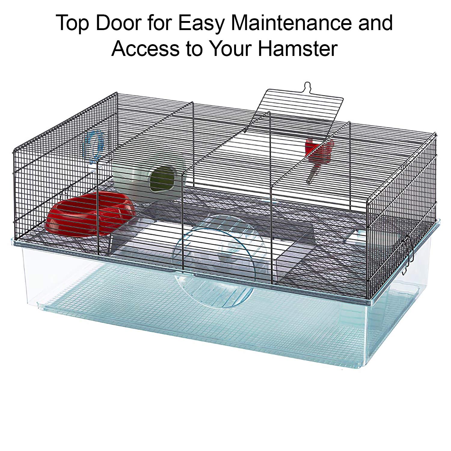Ferplast Favola Hamster Cage Includes Free Water Bottle, Exercise Wheel, Food Dish & Hamster Hide-Out Large Hamster Cage Measures 23.6L x 14.4W x 11.8H-Inches - Image 5
