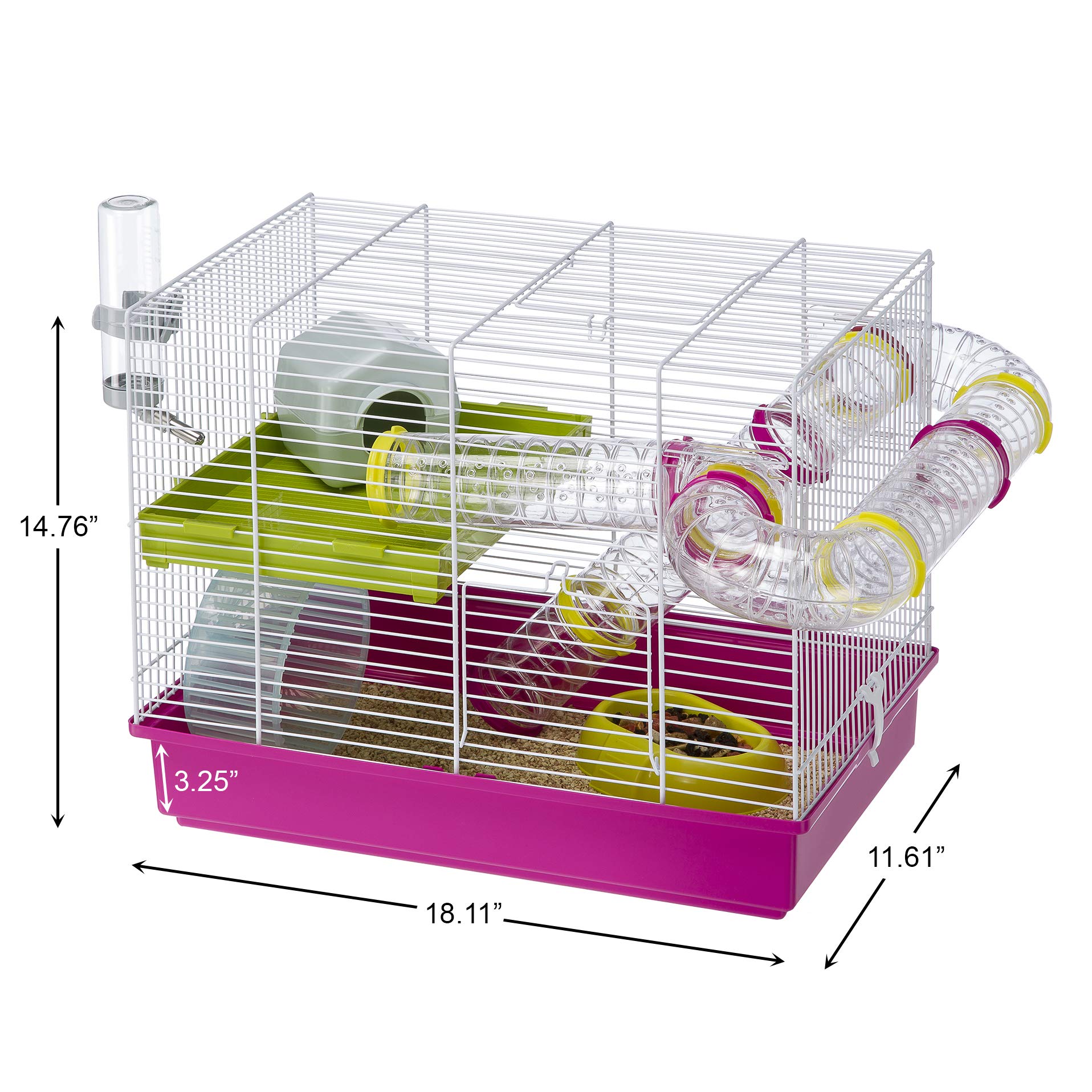 Ferplast Laura Small Hamster Cage | Fun & Interactive Cage Measures 18.11L x 11.61W x 14.8H & Includes All Accessories - Image 5