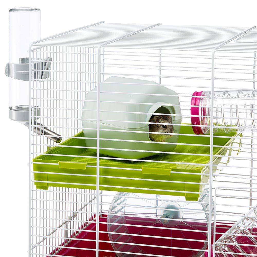 Ferplast Laura Small Hamster Cage | Fun & Interactive Cage Measures 18.11L x 11.61W x 14.8H & Includes All Accessories - Image 8